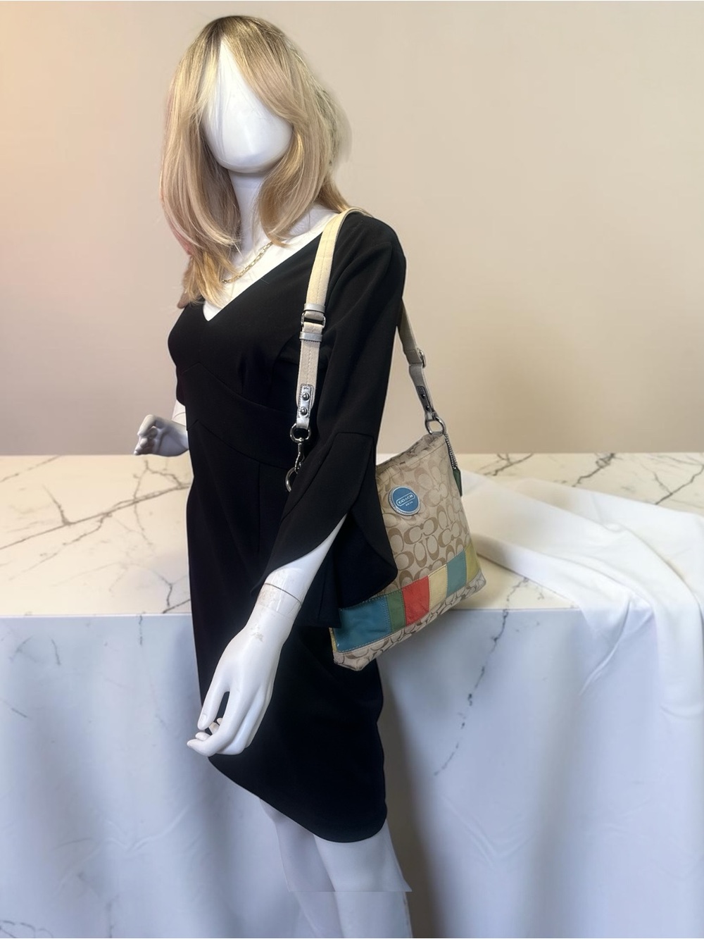 COACH Vintage Signature Multi Stripe Demi Crossbody with Matching Cosmetic Pouch - Picture 17 of 17